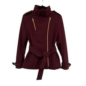 Kenneth Cole Aubergine Funnel Neck Rain Jacket